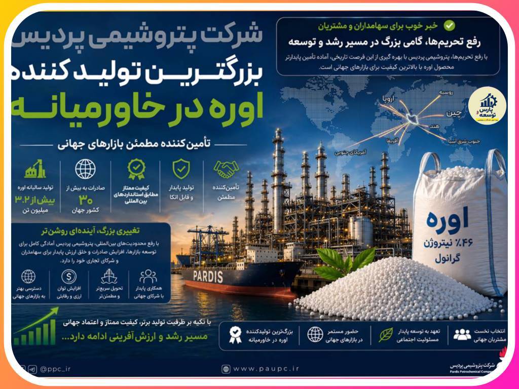 پتروشیمی پردیس؛ شریک مطمئن بازارهای جهانی اوره