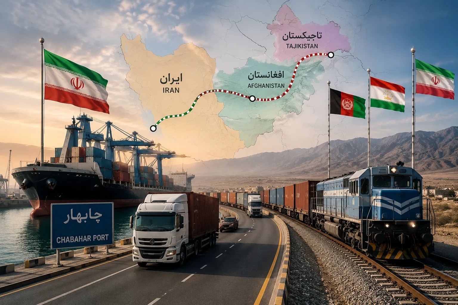 ایران با کریدور سه‌جانبه، چابهار را به قلب آسیای مرکزی وصل می‌کند