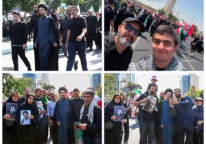 نوادگان امام خمینی(ره) در مراسم تشییع قائد شهید حضور یافتند