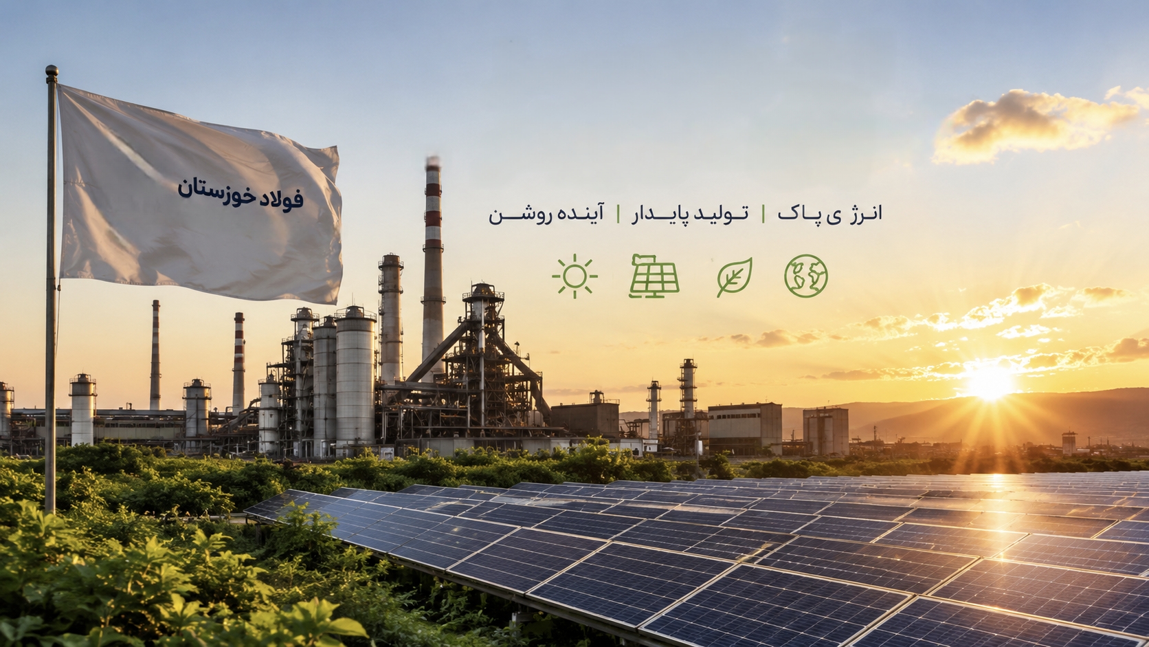 حرکت فولاد خوزستان به سوی فولاد سبز با تکیه بر انرژی خورشیدی